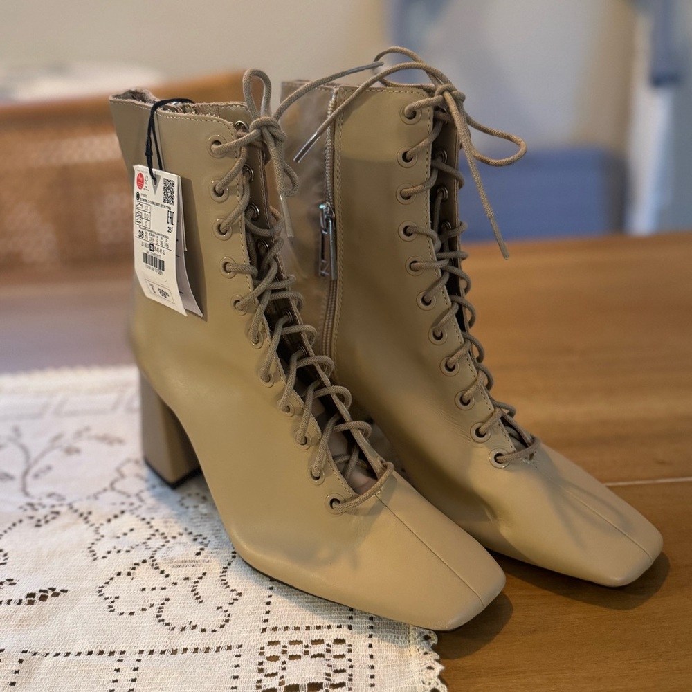 Zara Lace-Up Ankle Boots